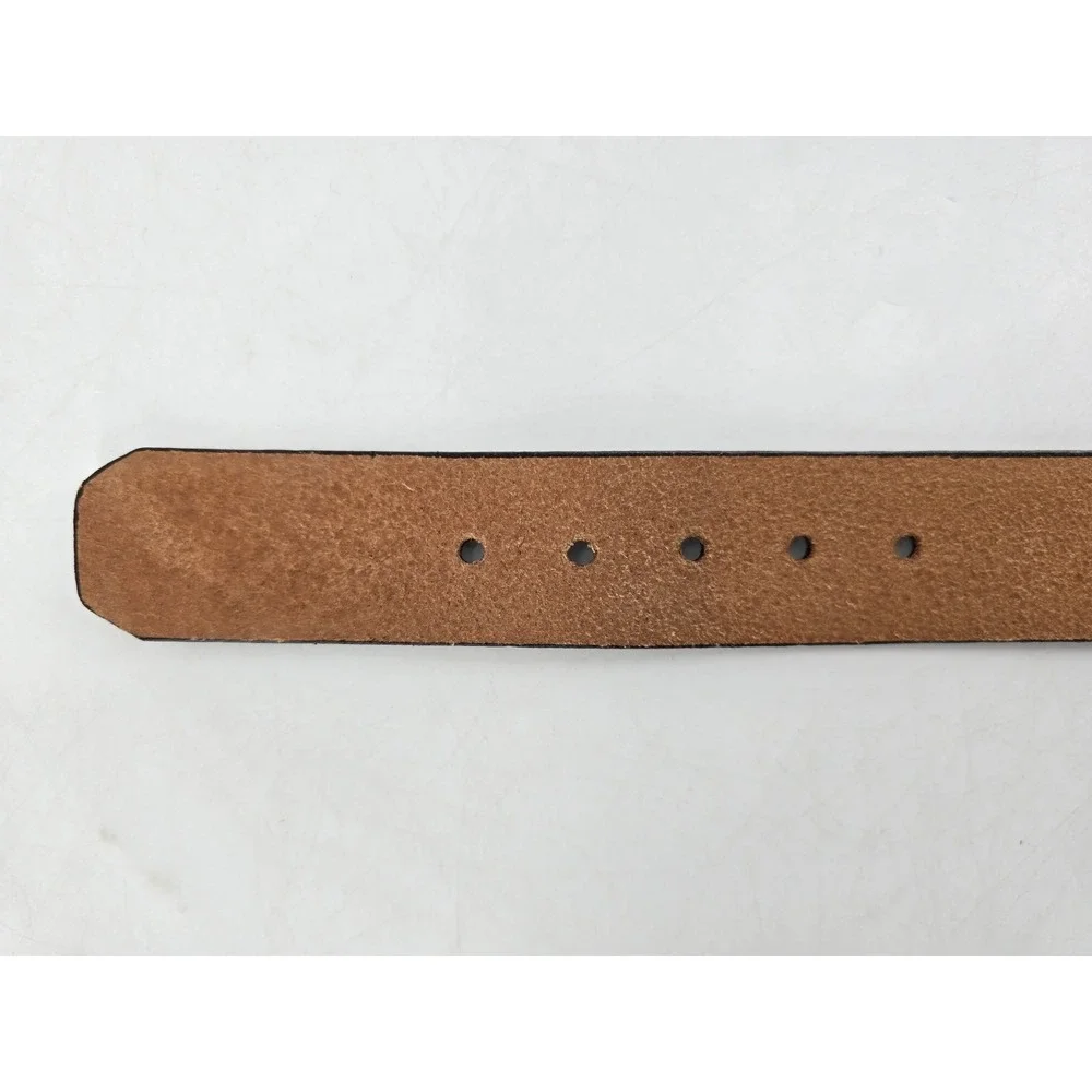 NEW VTG Brown U.S.A Belt Genuine Top Grain Cowhide Leather‎ - Gold Sz 40 - 5092